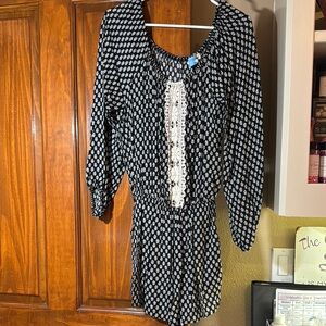 Black and White Patterned Dress